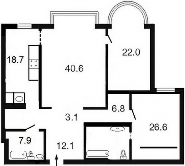 Two bedrooms. 150 sq.m. A10635 Long