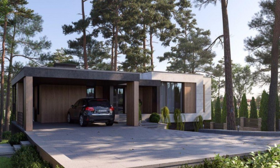 בתים ווילות בית מודרני חדש ביער אורנים